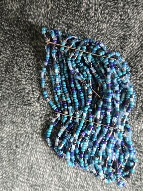 Layered Glass Seed-Bead Bracelet in Turquoise & Blue